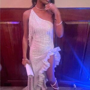 Elegant One-Shoulder White Dress